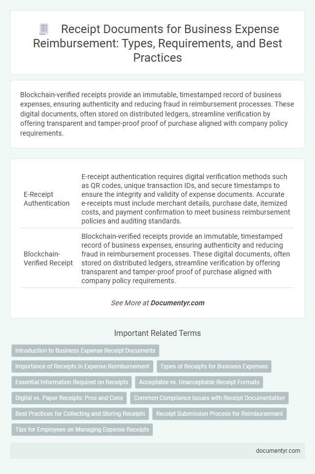 Receipt Documents for Business Expense Reimbursement: Types, Requirements, and Best Practices