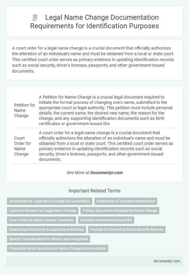 Legal Name Change Documentation Requirements for Identification Purposes
