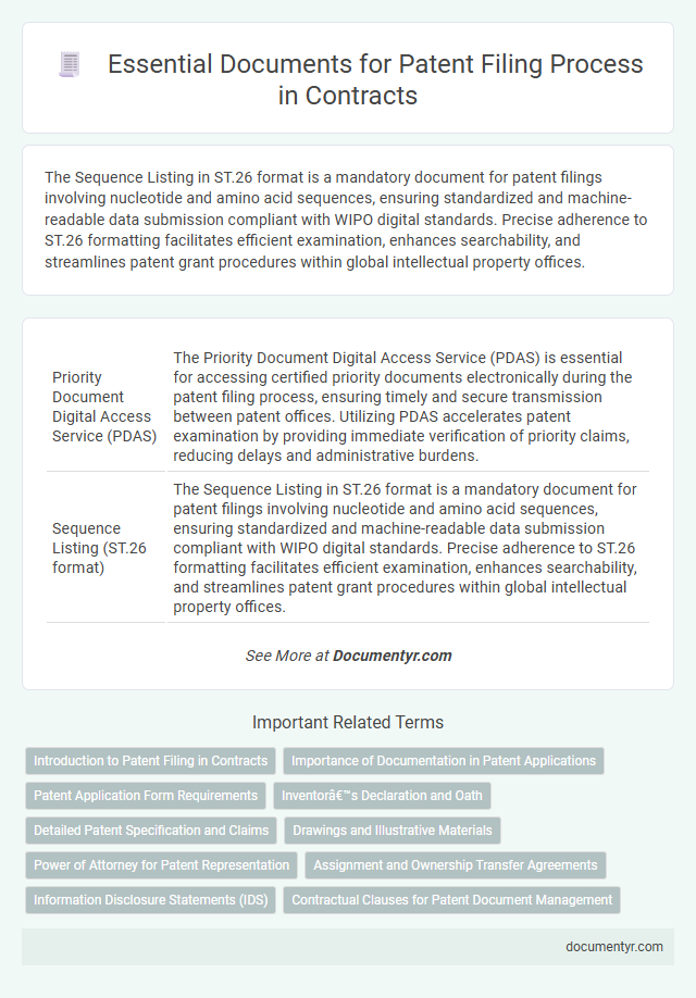 Essential Documents for Patent Filing Process in Contracts