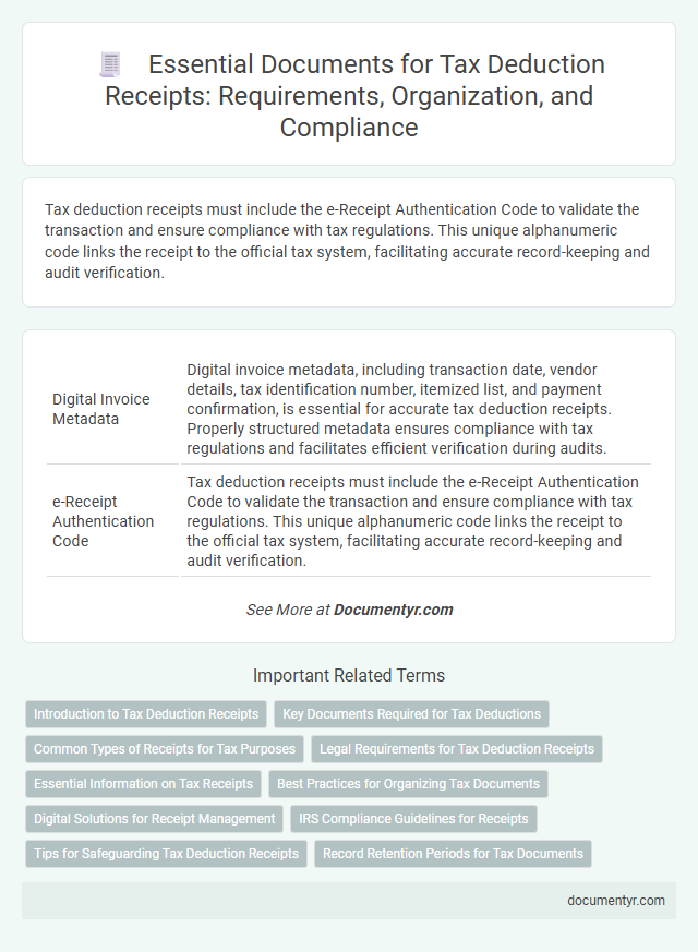 Essential Documents for Tax Deduction Receipts: Requirements, Organization, and Compliance