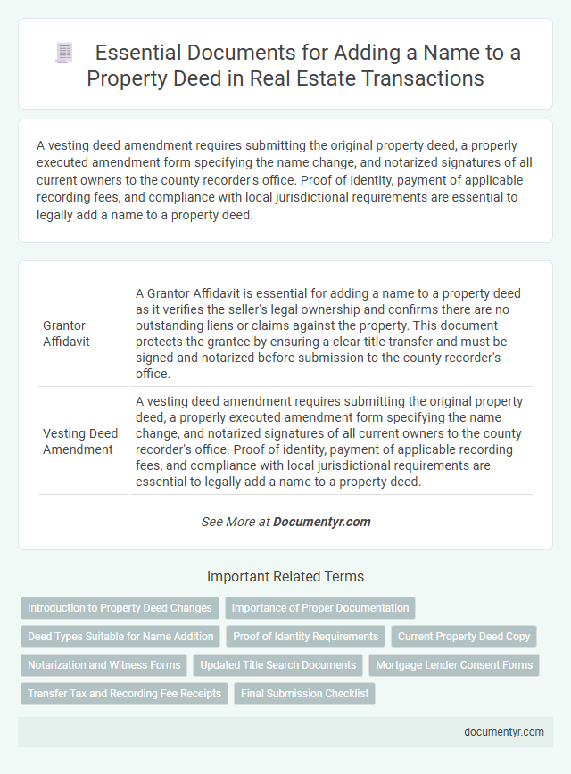 Essential Documents for Adding a Name to a Property Deed in Real Estate Transactions