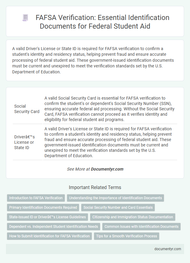 FAFSA Verification: Essential Identification Documents for Federal Student Aid
