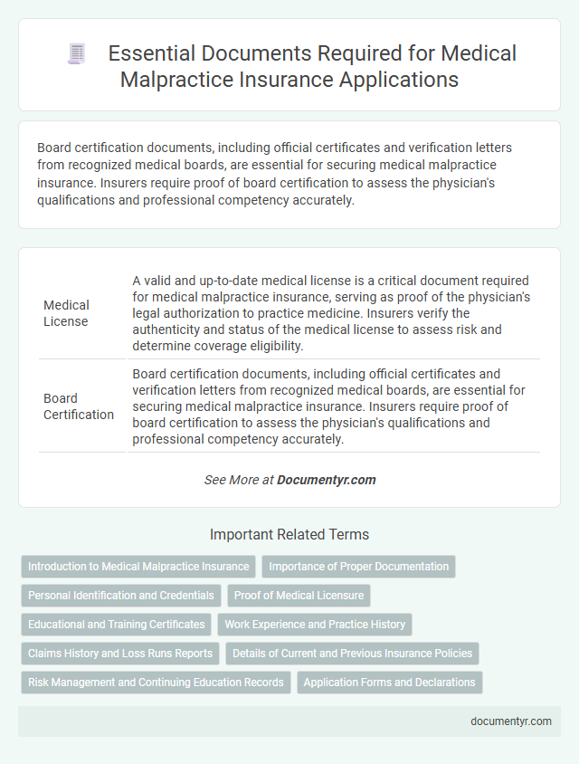 Essential Documents Required for Medical Malpractice Insurance Applications