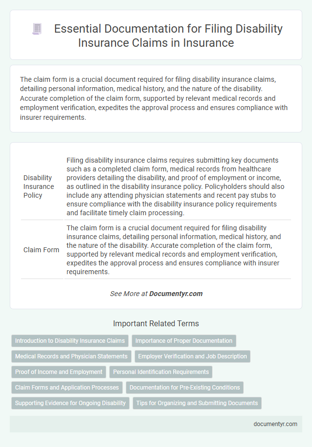 Essential Documentation for Filing Disability Insurance Claims in Insurance