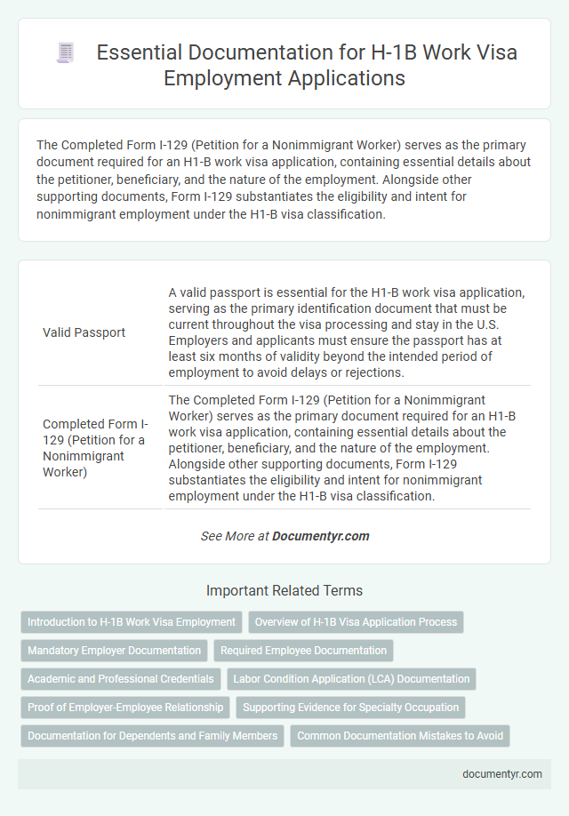 Essential Documentation for H-1B Work Visa Employment Applications