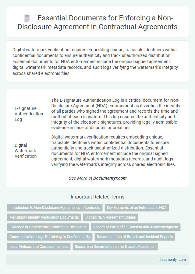 Essential Documents for Enforcing a Non-Disclosure Agreement in Contractual Agreements