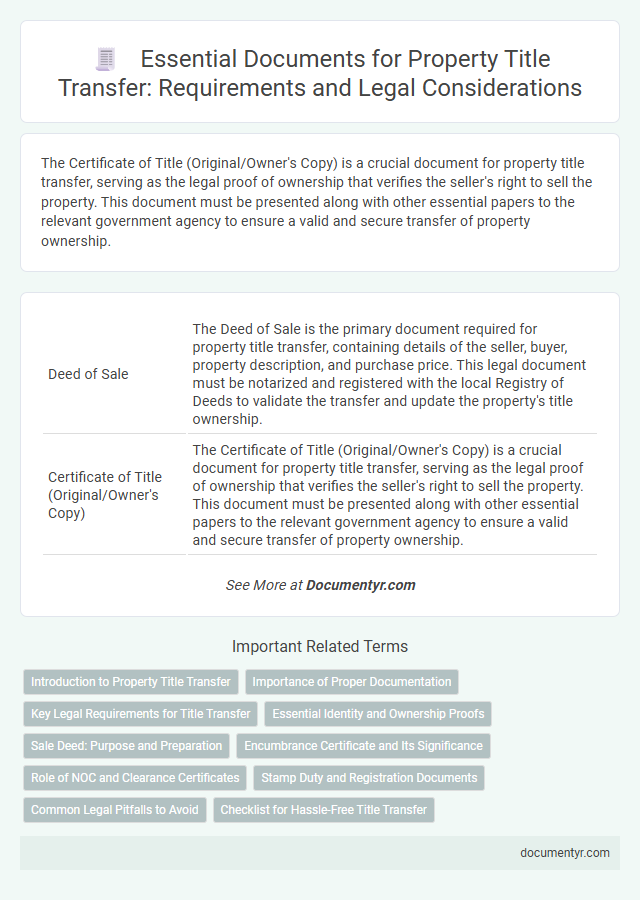 Essential Documents for Property Title Transfer: Requirements and Legal Considerations