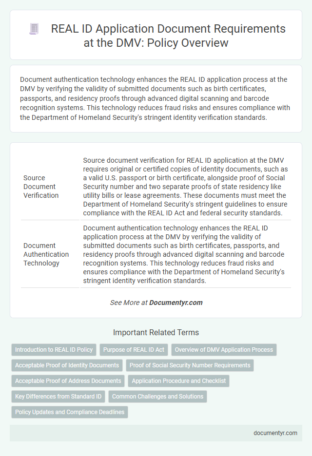 REAL ID Application Document Requirements at the DMV: Policy Overview