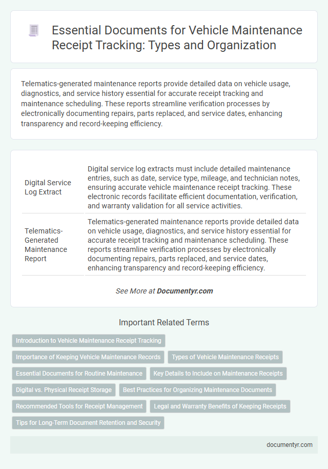 Essential Documents for Vehicle Maintenance Receipt Tracking: Types and Organization