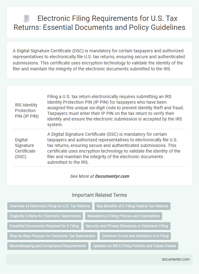 Electronic Filing Requirements for U.S. Tax Returns: Essential Documents and Policy Guidelines