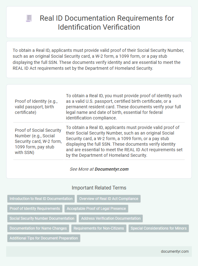 Real ID Documentation Requirements for Identification Verification