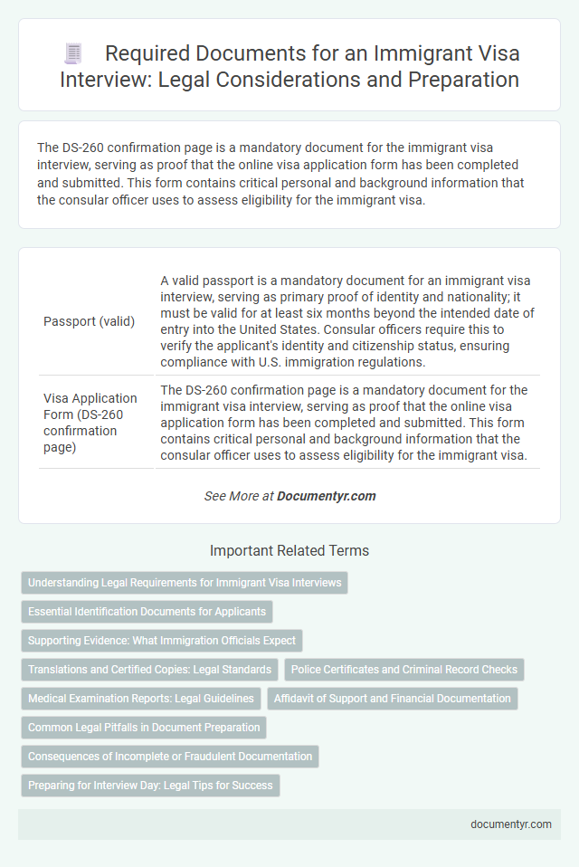 Required Documents for an Immigrant Visa Interview: Legal Considerations and Preparation