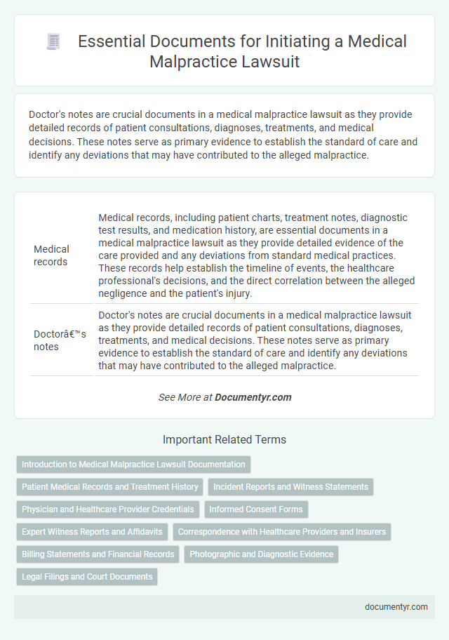 Essential Documents for Initiating a Medical Malpractice Lawsuit