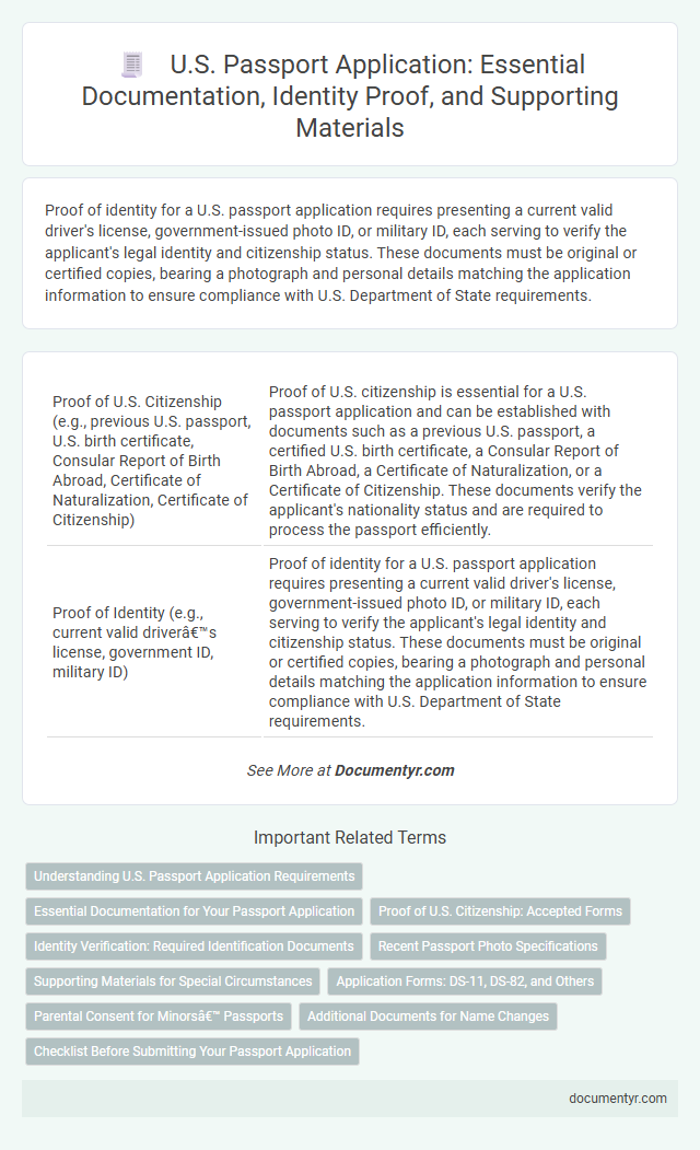 U.S. Passport Application: Essential Documentation, Identity Proof, and Supporting Materials