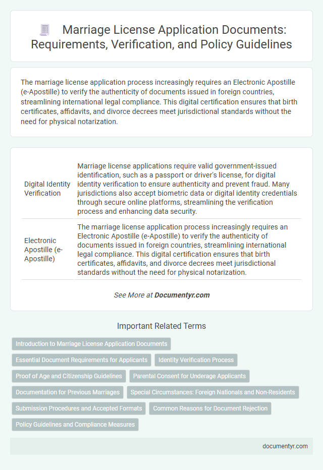 Marriage License Application Documents: Requirements, Verification, and Policy Guidelines