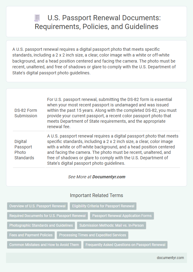 U.S. Passport Renewal Documents: Requirements, Policies, and Guidelines