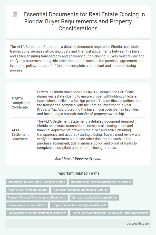 Essential Documents for Real Estate Closing in Florida: Buyer Requirements and Property Considerations