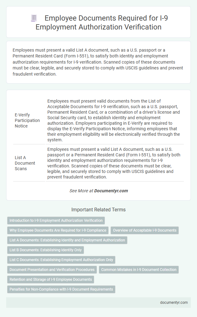 Employee Documents Required for I-9 Employment Authorization Verification