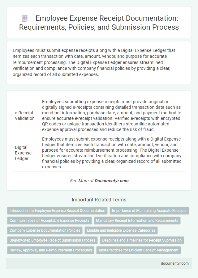 Employee Expense Receipt Documentation: Requirements, Policies, and Submission Process