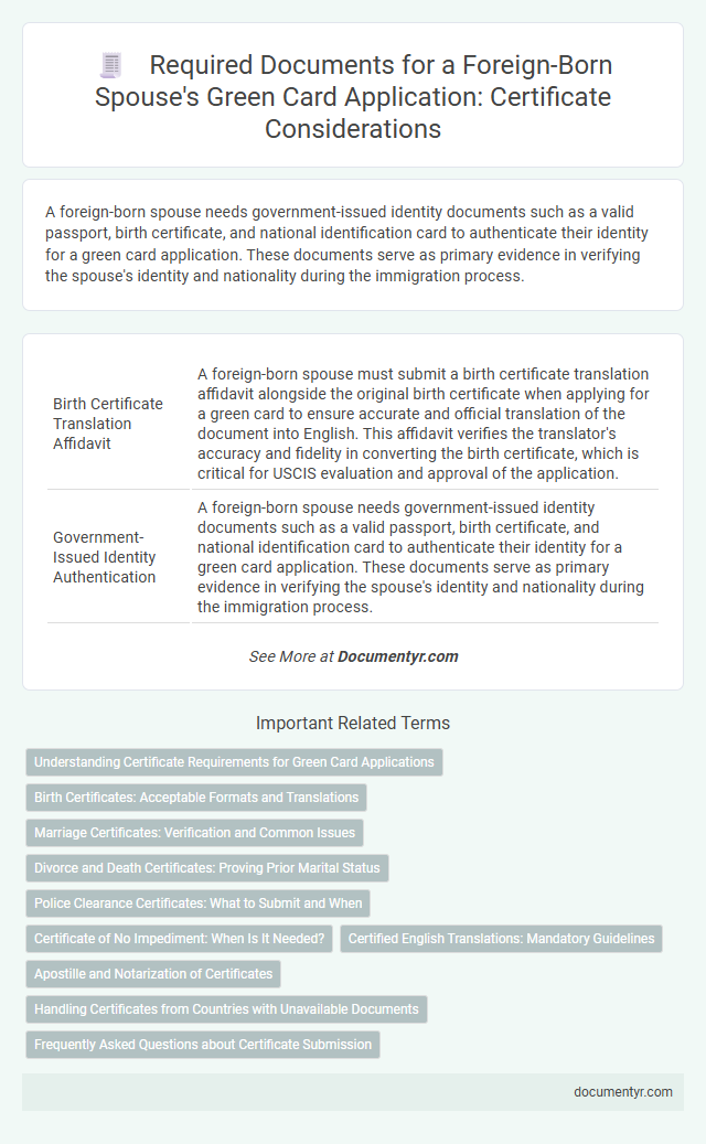 Required Documents for a Foreign-Born Spouse's Green Card Application: Certificate Considerations