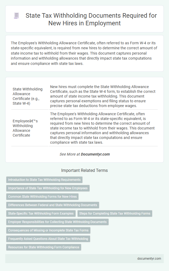 State Tax Withholding Documents Required for New Hires in Employment