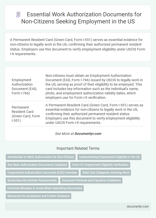Essential Work Authorization Documents for Non-Citizens Seeking Employment in the US