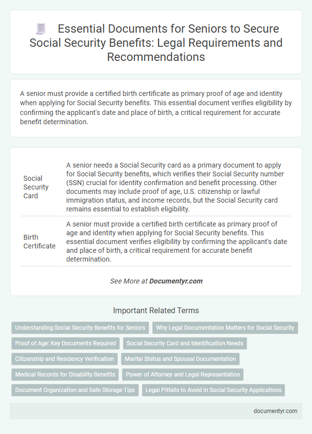 Essential Documents for Seniors to Secure Social Security Benefits: Legal Requirements and Recommendations