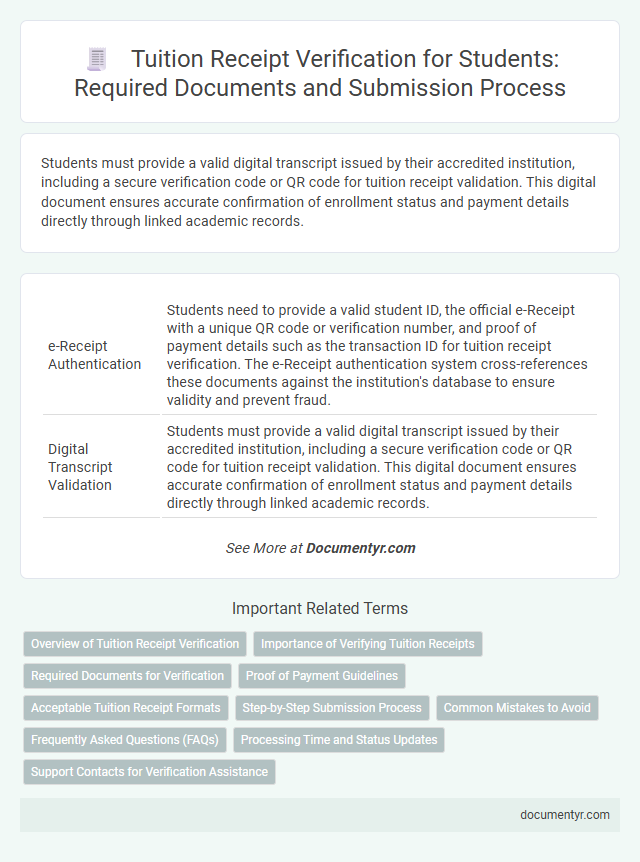 Tuition Receipt Verification for Students: Required Documents and Submission Process