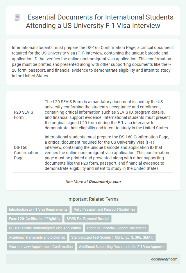 Essential Documents for International Students Attending a US University F-1 Visa Interview