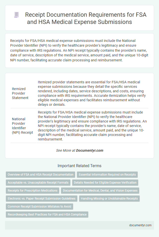 Receipt Documentation Requirements for FSA and HSA Medical Expense Submissions