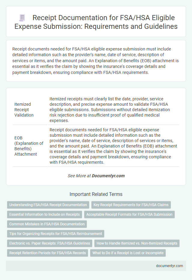 Receipt Documentation for FSA/HSA Eligible Expense Submission: Requirements and Guidelines