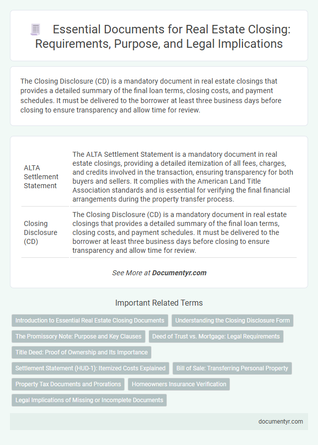 Essential Documents for Real Estate Closing: Requirements, Purpose, and Legal Implications