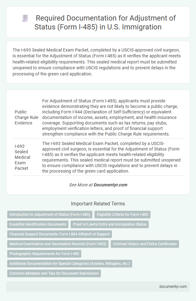 Required Documentation for Adjustment of Status (Form I-485) in U.S. Immigration