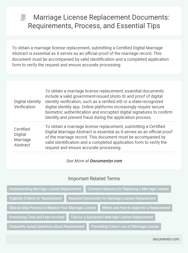 Marriage License Replacement Documents: Requirements, Process, and Essential Tips