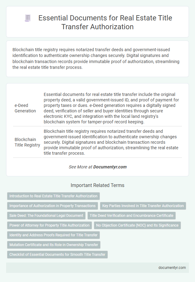 Essential Documents for Real Estate Title Transfer Authorization
