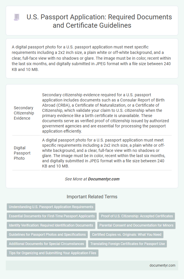 U.S. Passport Application: Required Documents and Certificate Guidelines