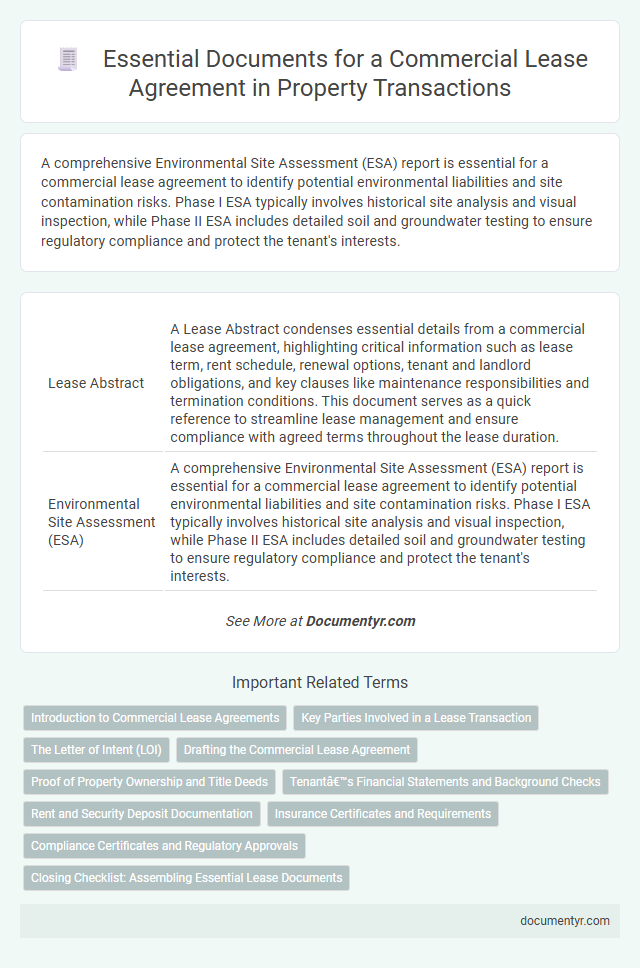 Essential Documents for a Commercial Lease Agreement in Property Transactions