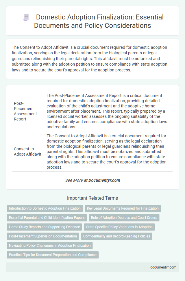 Domestic Adoption Finalization: Essential Documents and Policy Considerations