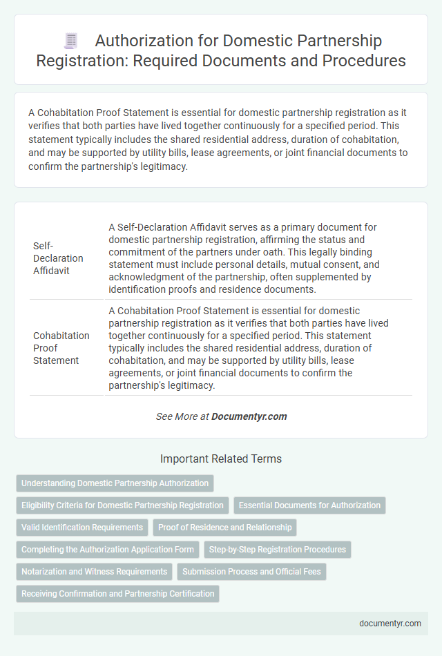 Authorization for Domestic Partnership Registration: Required Documents and Procedures