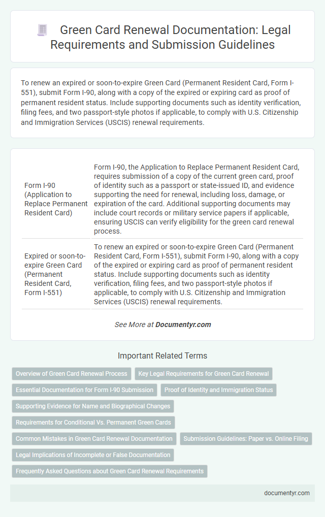 Green Card Renewal Documentation: Legal Requirements and Submission Guidelines