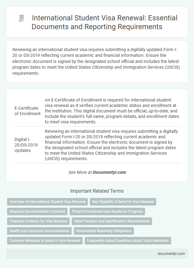International Student Visa Renewal: Essential Documents and Reporting Requirements