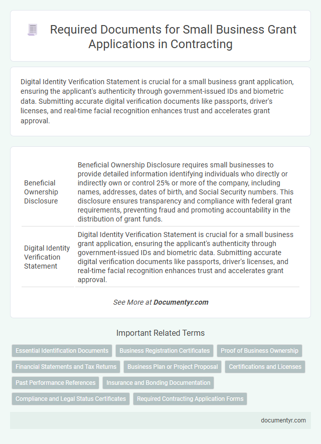 Required Documents for Small Business Grant Applications in Contracting