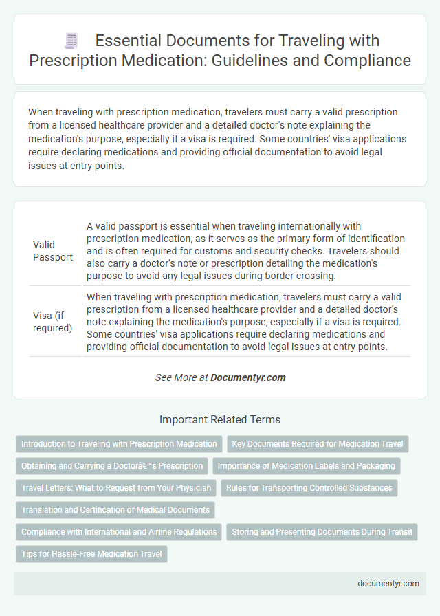 Essential Documents for Traveling with Prescription Medication: Guidelines and Compliance
