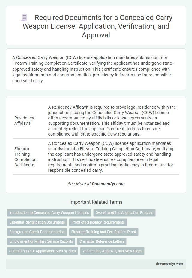 Required Documents for a Concealed Carry Weapon License: Application, Verification, and Approval