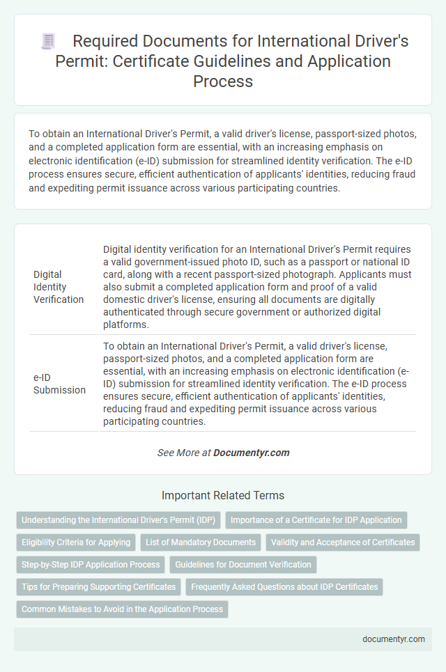 Required Documents for International Driver's Permit: Certificate Guidelines and Application Process