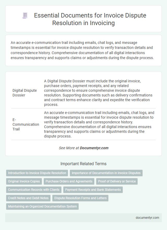 Essential Documents for Invoice Dispute Resolution in Invoicing