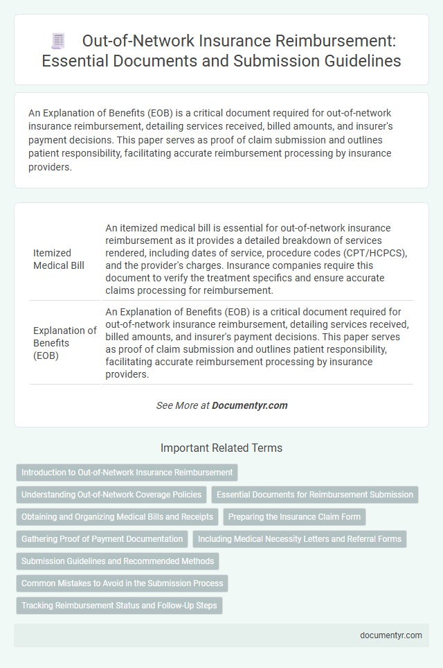 Out-of-Network Insurance Reimbursement: Essential Documents and Submission Guidelines