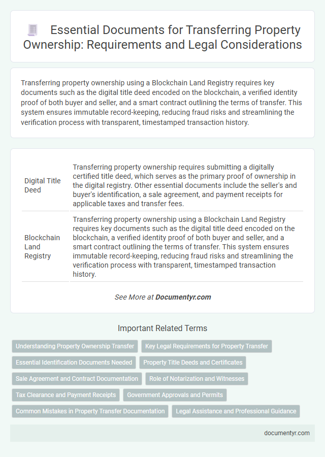 Essential Documents for Transferring Property Ownership: Requirements and Legal Considerations