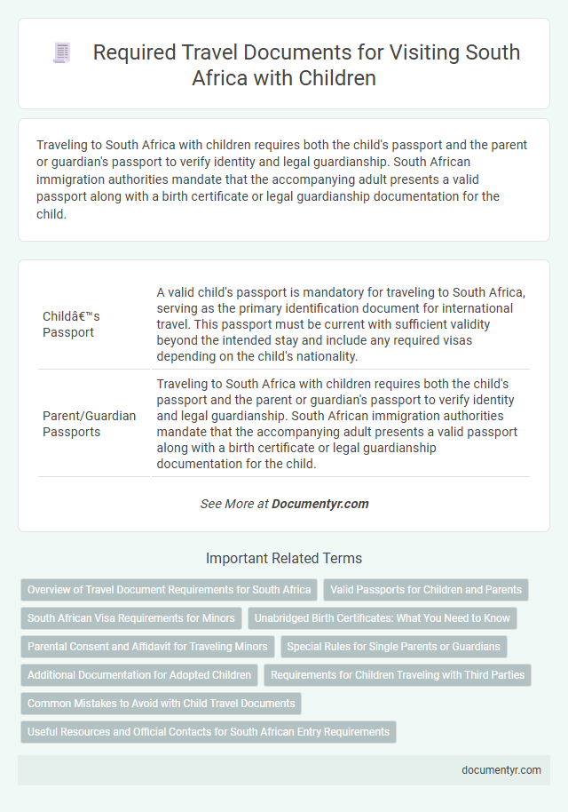 Required Travel Documents for Visiting South Africa with Children