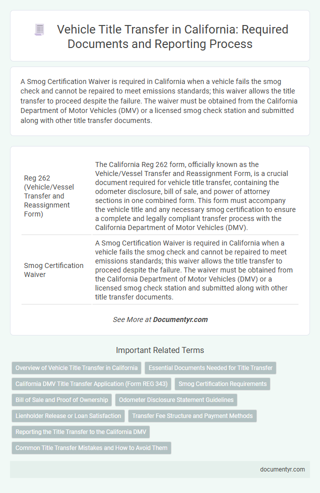 Vehicle Title Transfer in California: Required Documents and Reporting Process